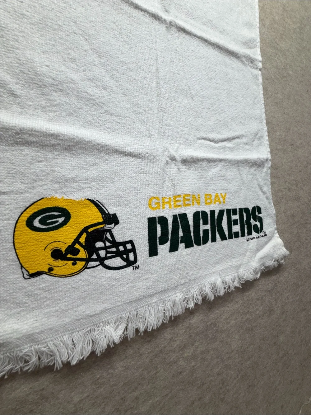 Vintage Green Bay Packers White Logo Hand Towel
